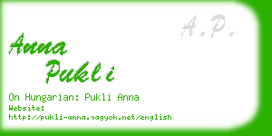 anna pukli business card